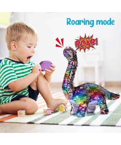 Remote Control Reversible Sequins Dinosaur Toy for Girls Toddlers Age 3 Years Old & Up RC Dino Can Repeat & Walk & Roar& Sing...