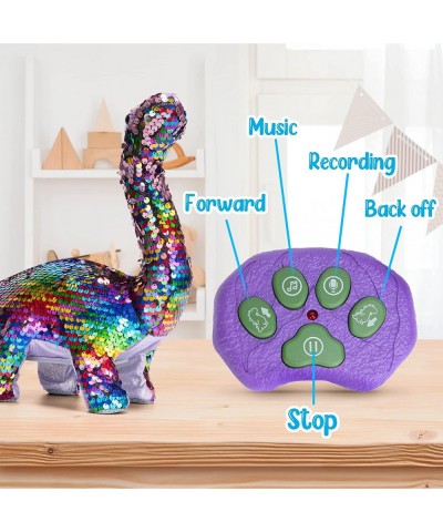 Remote Control Reversible Sequins Dinosaur Toy for Girls Toddlers Age 3 Years Old & Up RC Dino Can Repeat & Walk & Roar& Sing...