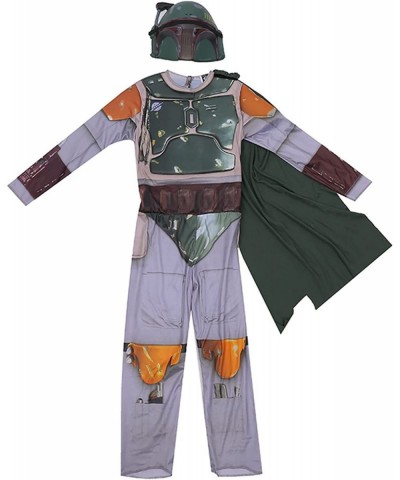 Kids Boba Fett Costume with Helmet Mandalorian TV Series Bounty Hunter Halloween Cosplay Fancy Dress $60.13 Kids' Costumes