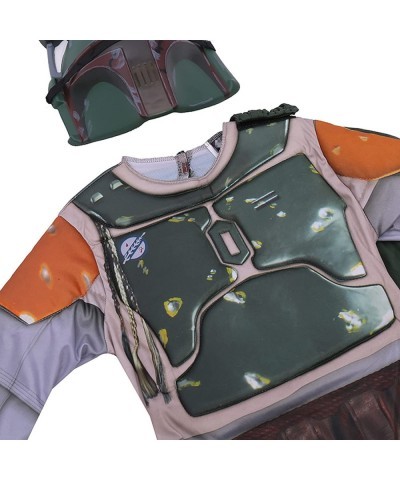 Kids Boba Fett Costume with Helmet Mandalorian TV Series Bounty Hunter Halloween Cosplay Fancy Dress $60.13 Kids' Costumes