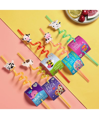 25 Cow Party Favors Drinking Straws Goodie Gifts for Boys Girls Holy Cow Im One Birthday Party Supplies with 2 PCS Cleaning B...