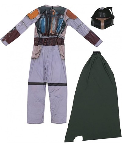 Kids Boba Fett Costume with Helmet Mandalorian TV Series Bounty Hunter Halloween Cosplay Fancy Dress $60.13 Kids' Costumes