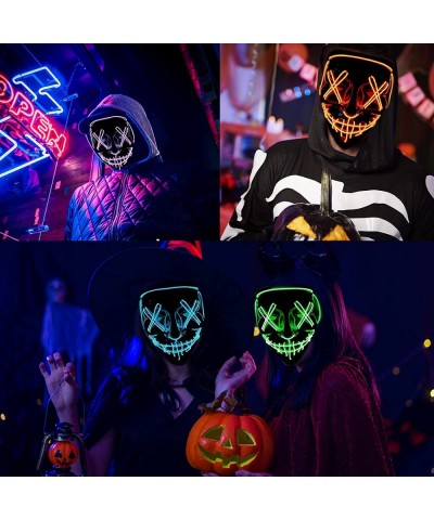 2Pack Halloween LED Masks Light Up Mask for Halloween Party Festival Masquerade Carnival Scary Cosplay Costume Mask $21.43 Ki...