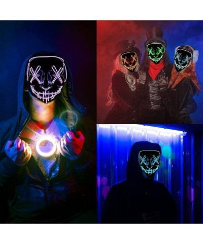 2Pack Halloween LED Masks Light Up Mask for Halloween Party Festival Masquerade Carnival Scary Cosplay Costume Mask $21.43 Ki...