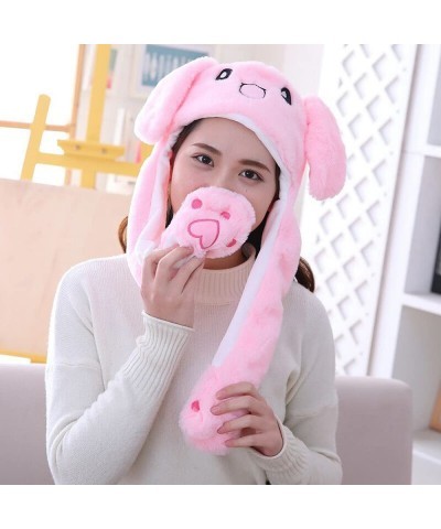 Funny Plush Rabbit Hat Ear Moving Jumping Hats Cute Bunny Hat Cap for Women Girls Cosplay Party Holiday $16.79 Kids' Dress-Up...