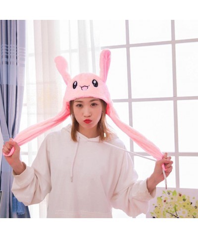 Funny Plush Rabbit Hat Ear Moving Jumping Hats Cute Bunny Hat Cap for Women Girls Cosplay Party Holiday $16.79 Kids' Dress-Up...