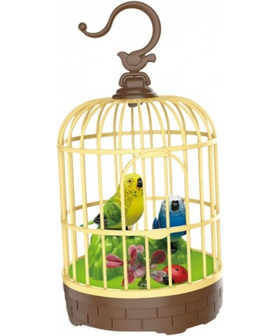 Singing Chirping Bird in Cage Realistic Sound Activated Chirp - Green and Blue $20.68 Electronic Pets