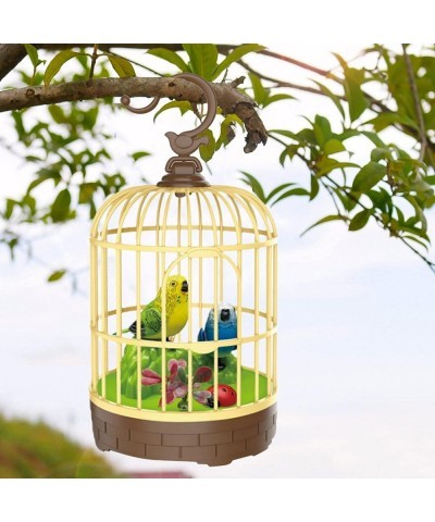 Singing Chirping Bird in Cage Realistic Sound Activated Chirp - Green and Blue $20.68 Electronic Pets