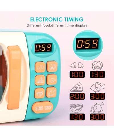 Microwave Toys Kitchen Play Set Kids Pretend Play Electronic Oven with Play Food Cookware Pot and Pan Toy Set Cooking Utensil...