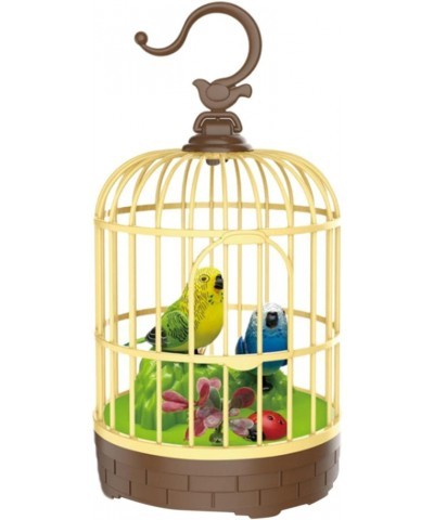 Singing Chirping Bird in Cage Realistic Sound Activated Chirp - Green and Blue $20.68 Electronic Pets