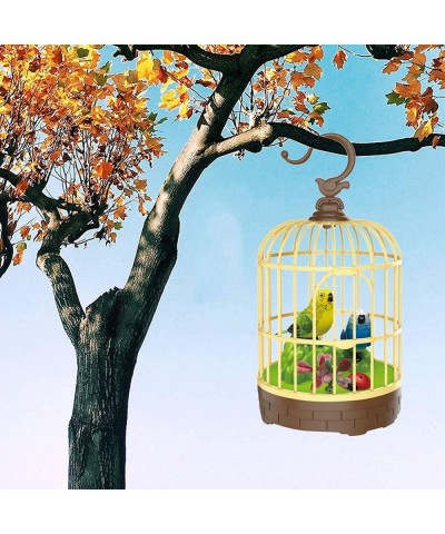 Singing Chirping Bird in Cage Realistic Sound Activated Chirp - Green and Blue $20.68 Electronic Pets