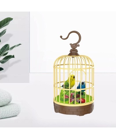 Singing Chirping Bird in Cage Realistic Sound Activated Chirp - Green and Blue $20.68 Electronic Pets