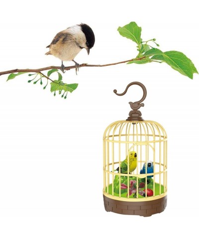 Singing Chirping Bird in Cage Realistic Sound Activated Chirp - Green and Blue $20.68 Electronic Pets