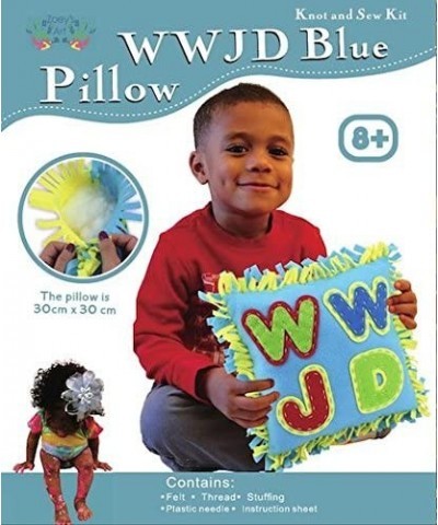 Christian Art Pillow Craft Kit : Kids Sew and Stuff Blue Kit All Inclusive Educational Fun for Everyone WWJD - Encourage Chil...