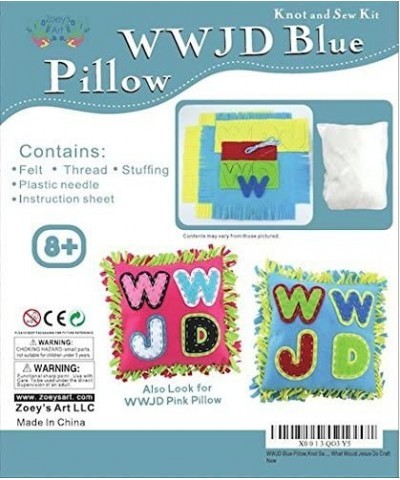 Christian Art Pillow Craft Kit : Kids Sew and Stuff Blue Kit All Inclusive Educational Fun for Everyone WWJD - Encourage Chil...