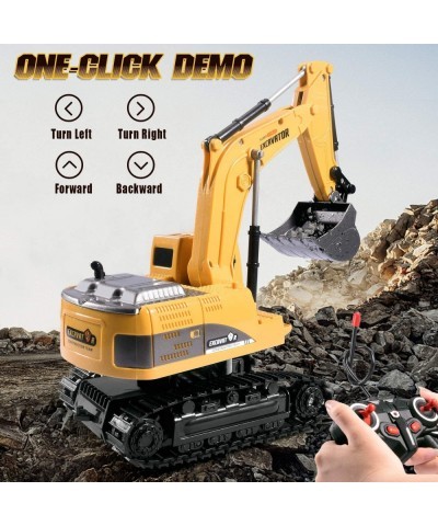 Remote Control Excavator Toy RC Excavator Toys Truck with Metal Shovel Lights Sounds Rechargable Engineering Sand Digger Cons...