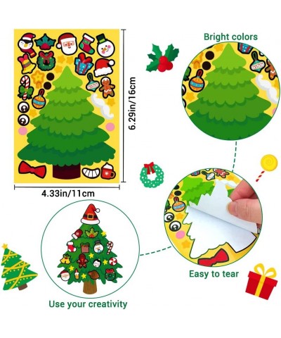 24PCS Christmas Party Game Stickers for Kid Make Your Own Face Xmas Activities Stickers Santa Claus Reindeer Snowman Christma...