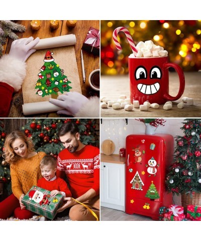 24PCS Christmas Party Game Stickers for Kid Make Your Own Face Xmas Activities Stickers Santa Claus Reindeer Snowman Christma...