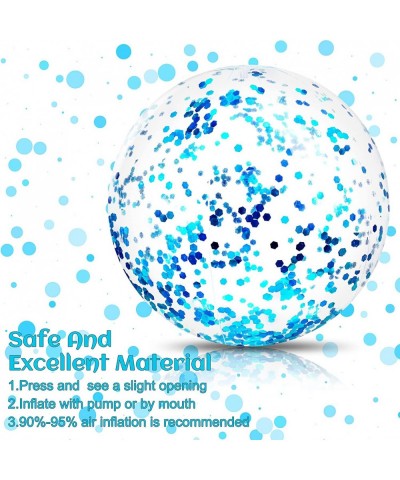 6 Pieces Inflatable Beach Ball Swimming Pool Balls 24 Inches Bouncy Glitter Jelly Ball Confetti Beach Ball Glitter Beach Ball...