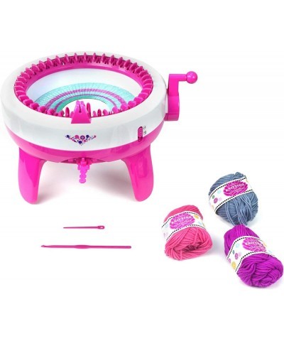 Kids Knitting Machine Playset - Weaving Loom Machine for Children Includes 2 Plastic Needles 3 Yarn Skeins - (Máquina de Teje...