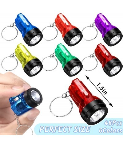 Mini Flashlight Keychains Small LED Key Chains Portable Handheld Plastic Flashlights Keychains for Camping Party Favors (48 P...