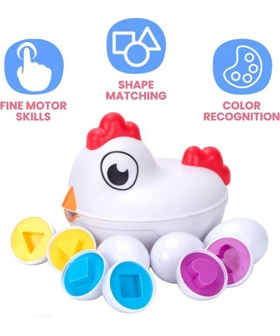 Egg Toys & Chicken Toy for Toddles | Fine Motor Skills Matching Eggs – Best Shape Sorter Egg Toy for Toddler | Great Gifts fo...