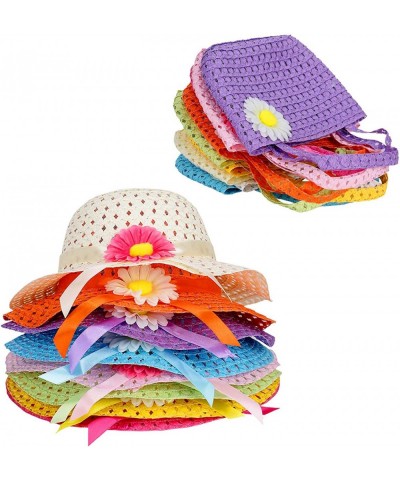 9 Sets Girls Tea Party Hats Purse Sets Summer Beach Daisy Flower Sun Straw Hats for Birthday Party Princess Dress Up $57.68 K...