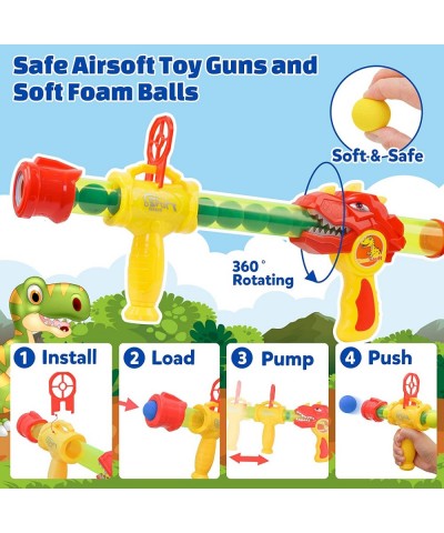 Dinosaur Shooting Toys for Kids Target Shooting Games with 2 Air Toy Guns and 32 Foam Balls Shooting Target with LCD & Sound ...