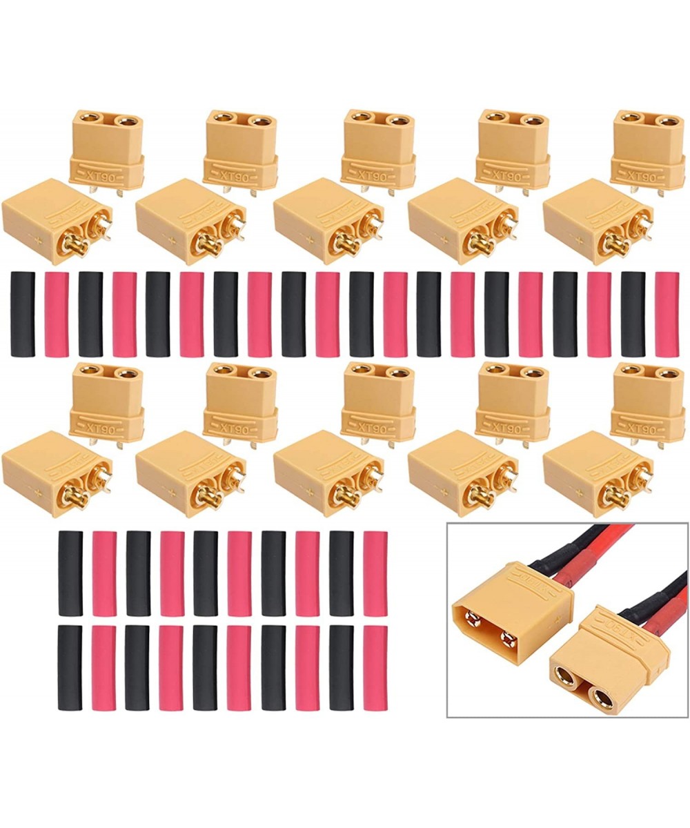 10 Pairs XT90 Connectors Male Female High-Amp Power Plugs with Heat Shrink Tubing for RC Lipo Batteries Pack Motor $25.44 Hob...