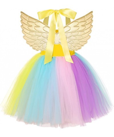 Girl Unicorn Costume Rainbow Tutu Dress Princess Birthday Party Gifts Halloween with Headband Wings $19.52 Kids' Costumes