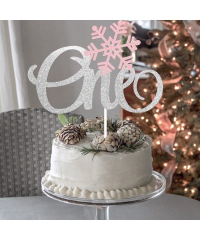 Glittery Snowflake One Cake Topper Silver One Cake Topper Winter Onederland Cake Topper Snowflake Cake Decorations Silver Sno...