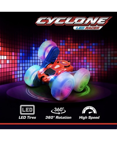 Cyclone LED Remote Control Car for Kids - Double Sided Fast RC Car with Bright LED Tires Off-Road Crawler RC Stunt Car 360 Fl...