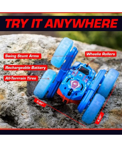 Cyclone LED Remote Control Car for Kids - Double Sided Fast RC Car with Bright LED Tires Off-Road Crawler RC Stunt Car 360 Fl...