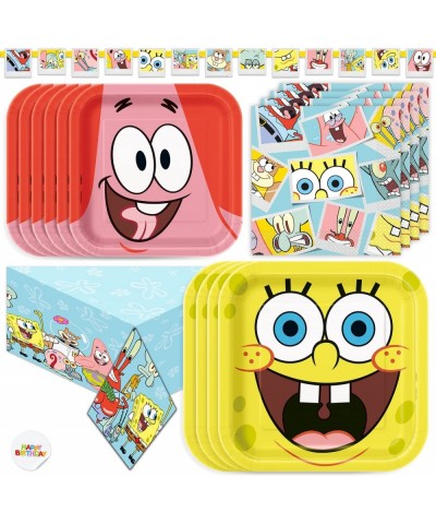 SpongeBob Party Supplies | SpongeBob Party Decorations | Includes Dinner SpongeBob Plates Dessert Plates Napkins Tablecloth a...