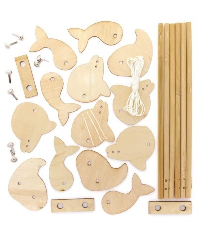 FE237 Diving Dolphin Wooden Puppet - Pack of 3 Wooden Crafts for Children to Decorate and Display Kids Educational Activity $...