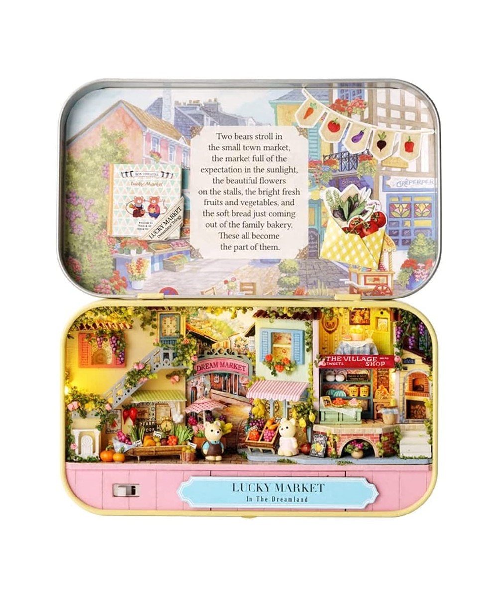 Dollhouse Miniature DIY House Kit Creative Room with Furniture for Romantic Valentine's Gift (Lucky Market) $27.38 Dollhouses