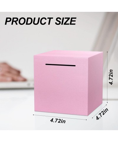 Piggy Bank for Adults Must Break to Open Unbreakable Stainless Steel Piggy Bank Metal Piggy Bank for Cash Saving (Pink 4.72in...