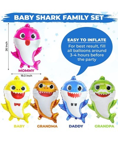 Baby Shark Two Two Birthday Decorations For Kids Ocean Theme Party Include Baby Shark Family & Two Two Foil Balloons For Baby...