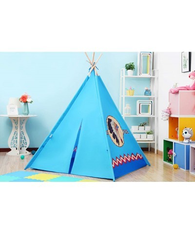 Apache Turquoise Teepee Tent Kids Indoor Playhouse Children Outdoor Play Castle Toy Tipi with Wooden Poles $51.84 Kids' Play ...