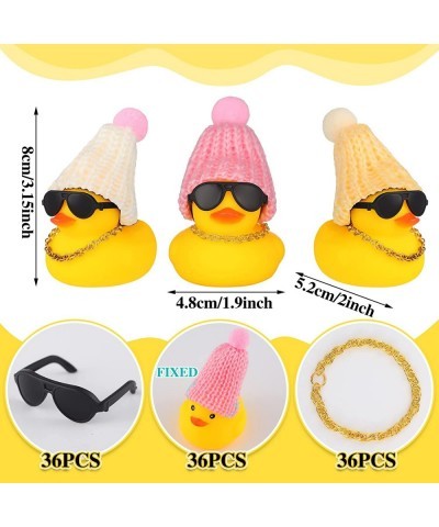 Mini Yellow Rubber Ducks Baby Shower Tiny Rubber Ducks Bulk with Sunglasses Necklace Float Bath Toys Bathtub Duckies Mini Duc...