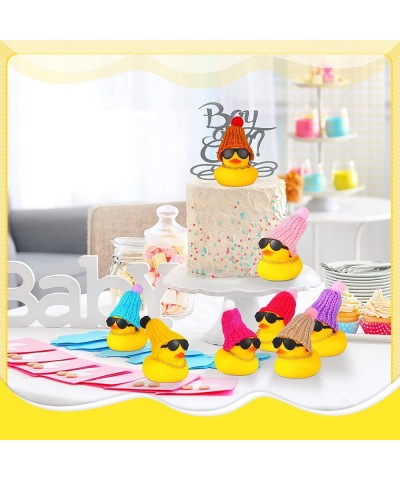 Mini Yellow Rubber Ducks Baby Shower Tiny Rubber Ducks Bulk with Sunglasses Necklace Float Bath Toys Bathtub Duckies Mini Duc...