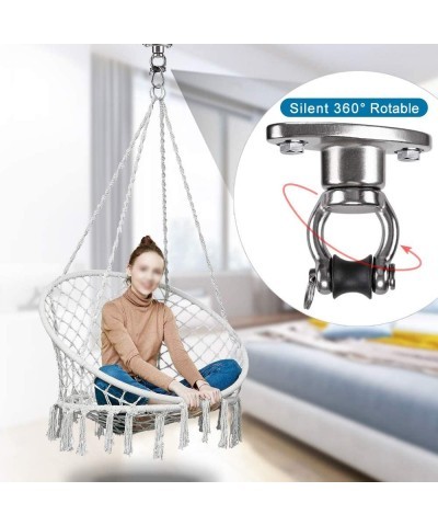 Permanent Antirust Stainless Steel Heavy Duty Swing Hanger 1200LB Capacity Bearing Swing Hook 360° Rotation 2 Wood Screws 2 E...