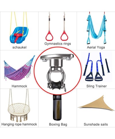 Permanent Antirust Stainless Steel Heavy Duty Swing Hanger 1200LB Capacity Bearing Swing Hook 360° Rotation 2 Wood Screws 2 E...