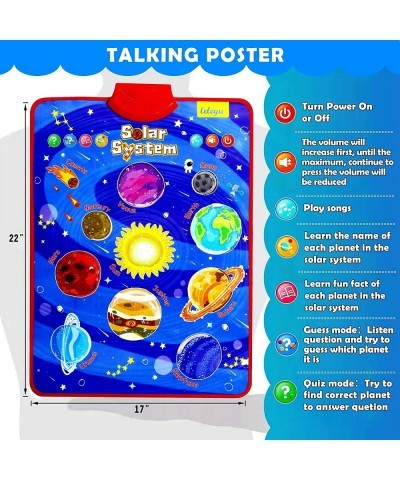 Solar System Toys - Electronic Interactive Educational Talking Poster Learn Names & Songs & Facts & Games of Planet Learning ...