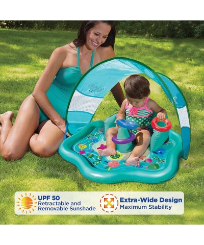 Baby Splash Play Mat with Adjustable Canopy – Inflatable Play Pool for Babies & Infants with Backrest – Includes Baby Water T...