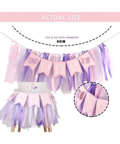 Butterfly One Birthday Highchair Banner - Purple Girl First Birthday Highchair Banner butterfly 1st Birthday High Chair Tutu ...