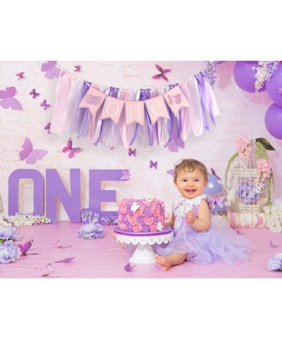 Butterfly One Birthday Highchair Banner - Purple Girl First Birthday Highchair Banner butterfly 1st Birthday High Chair Tutu ...