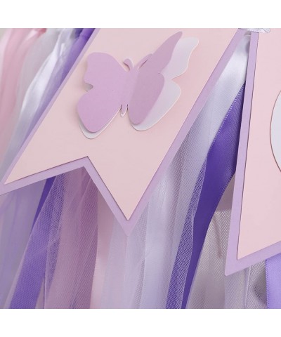 Butterfly One Birthday Highchair Banner - Purple Girl First Birthday Highchair Banner butterfly 1st Birthday High Chair Tutu ...