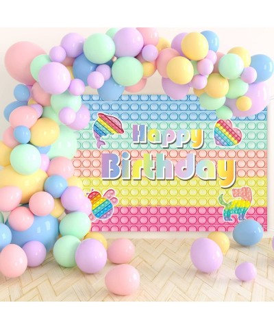 Pop Birthday Party Decorations - Pastel Latex Balloons Garland Kit with Macaron Pop Backdrop for Girls 18In 12In 10In 5In Bal...