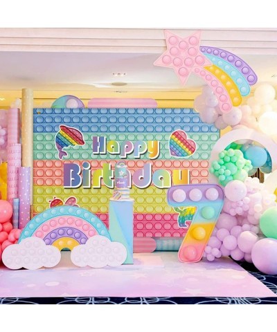 Pop Birthday Party Decorations - Pastel Latex Balloons Garland Kit with Macaron Pop Backdrop for Girls 18In 12In 10In 5In Bal...